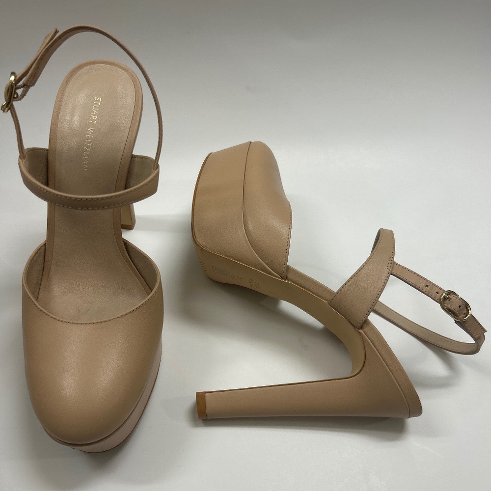 Used Tan Stuart Weitzman Platform Heels size 9